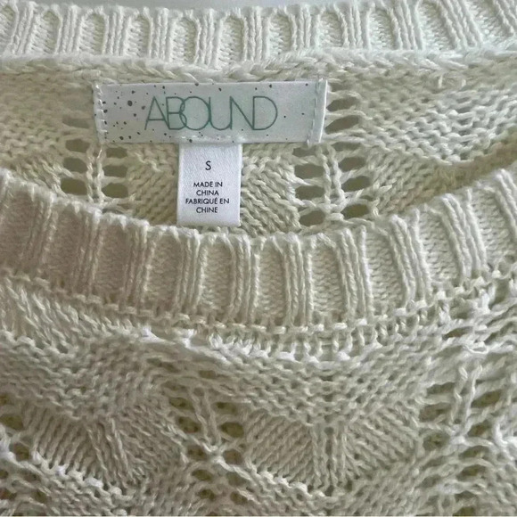 ABOUND Ivory/Green Sorbet Striped Pointella Knit Sweater Women's Size XXS, small - Picture 12 of 14